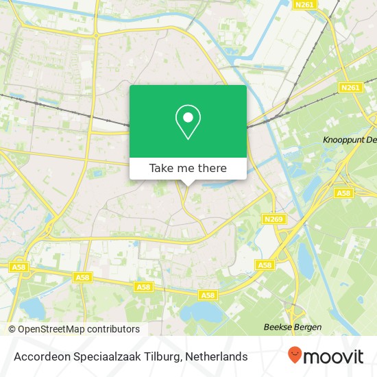 Accordeon Speciaalzaak Tilburg map