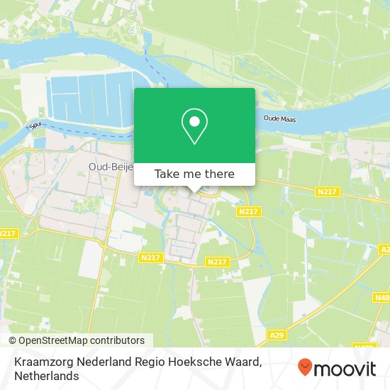 Kraamzorg Nederland Regio Hoeksche Waard map