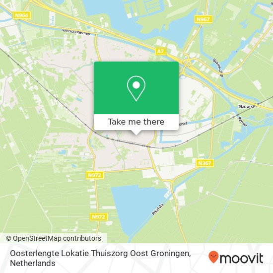 Oosterlengte Lokatie Thuiszorg Oost Groningen map