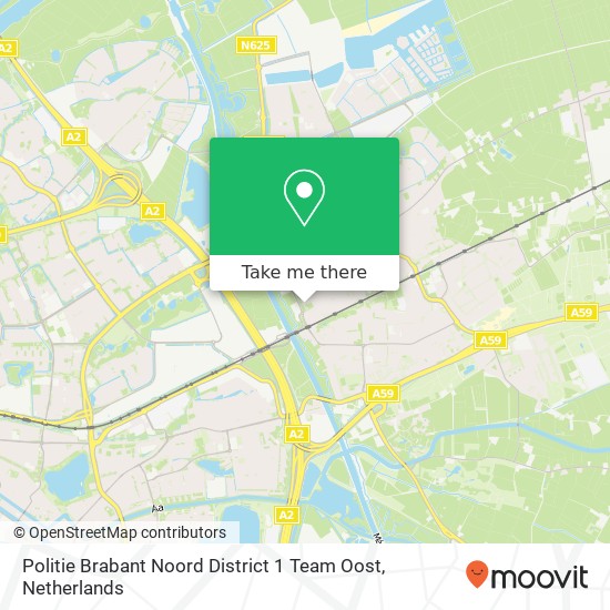 Politie Brabant Noord District 1 Team Oost Karte