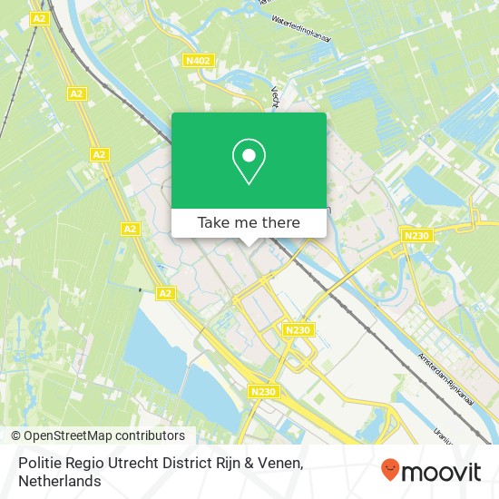 Politie Regio Utrecht District Rijn & Venen map