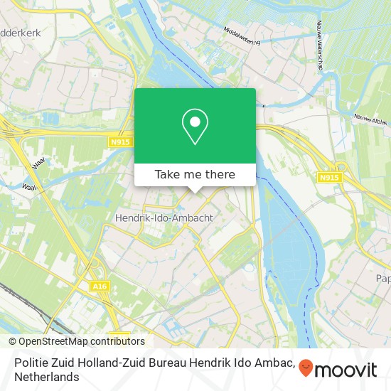 Politie Zuid Holland-Zuid Bureau Hendrik Ido Ambac map