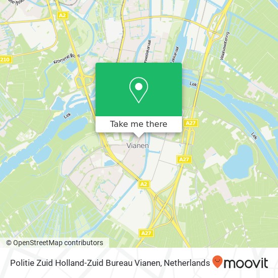 Politie Zuid Holland-Zuid Bureau Vianen map