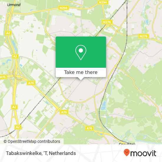 Tabakswinkelke, 'T map