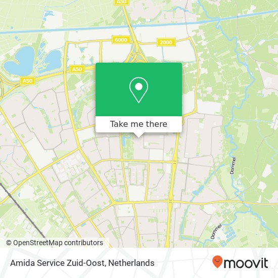 Amida Service Zuid-Oost map