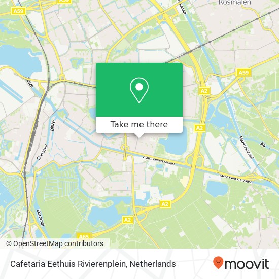 Cafetaria Eethuis Rivierenplein map