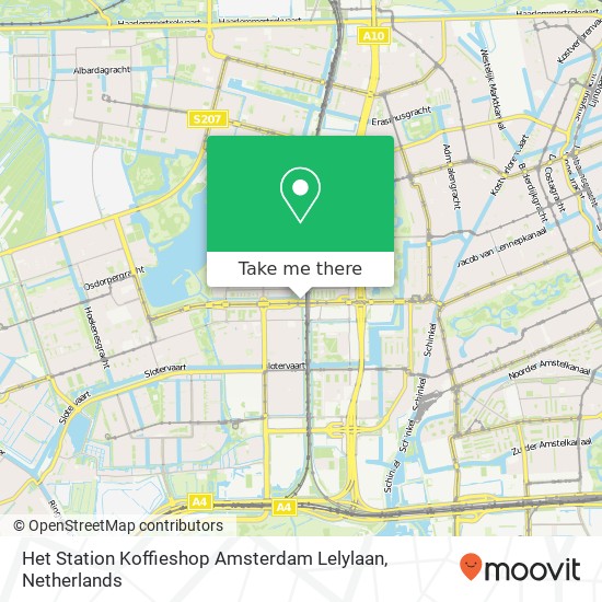 Het Station Koffieshop Amsterdam Lelylaan map