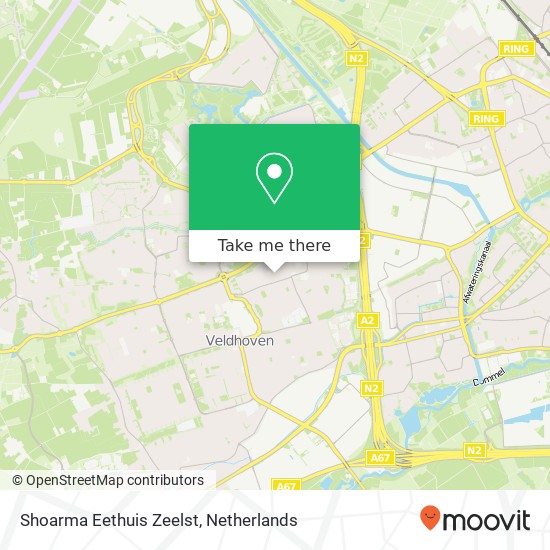 Shoarma Eethuis Zeelst map