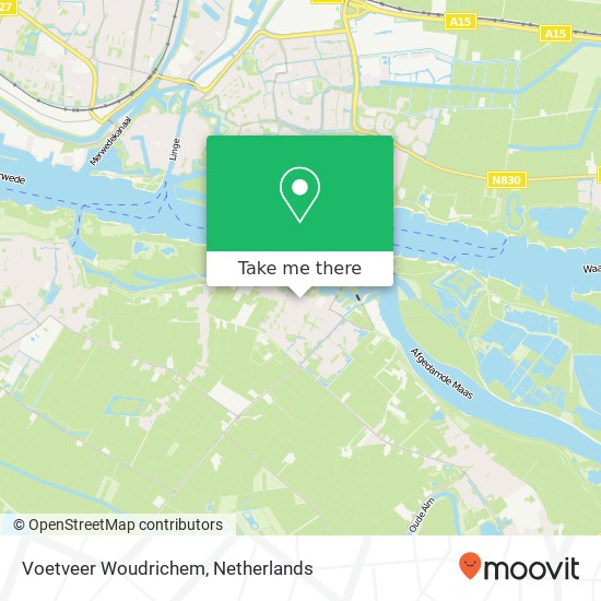 Voetveer Woudrichem map