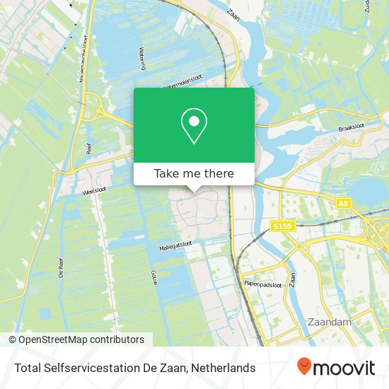 Total Selfservicestation De Zaan map