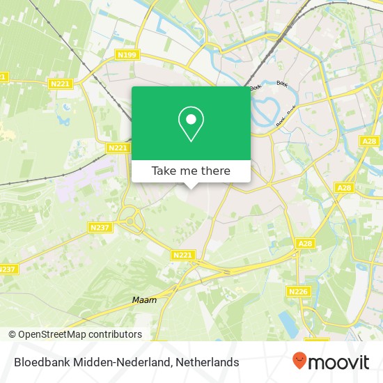 Bloedbank Midden-Nederland map