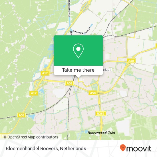 Bloemenhandel Roovers map