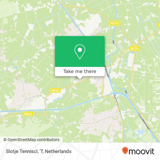 Slotje Tenniscl, 'T map