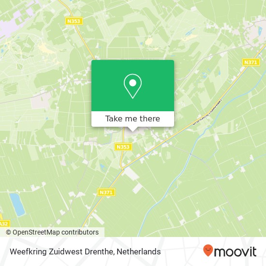 Weefkring Zuidwest Drenthe Karte