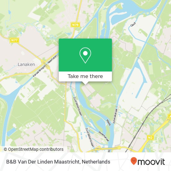 B&B Van Der Linden Maastricht map