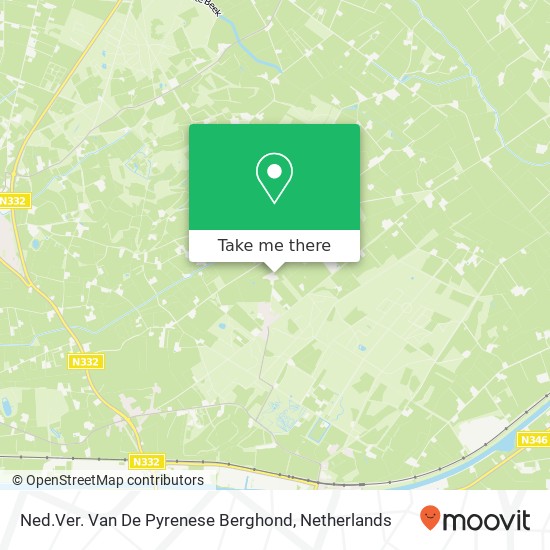 Ned.Ver. Van De Pyrenese Berghond map