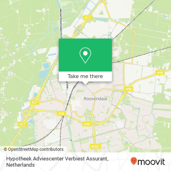 Hypotheek Adviescenter Verbiest Assurant map