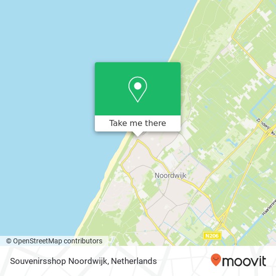 Souvenirsshop Noordwijk map