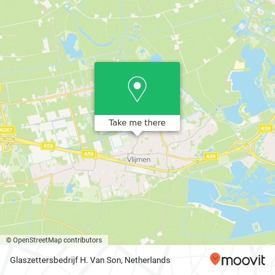 Glaszettersbedrijf H. Van Son map