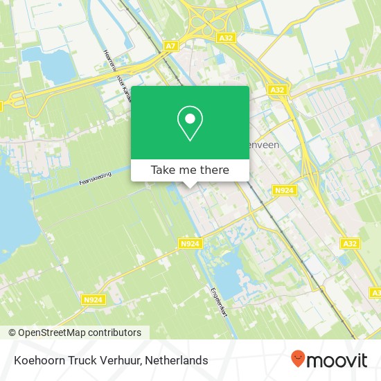 Koehoorn Truck Verhuur map