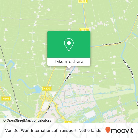 Van Der Werf Internationaal Transport map