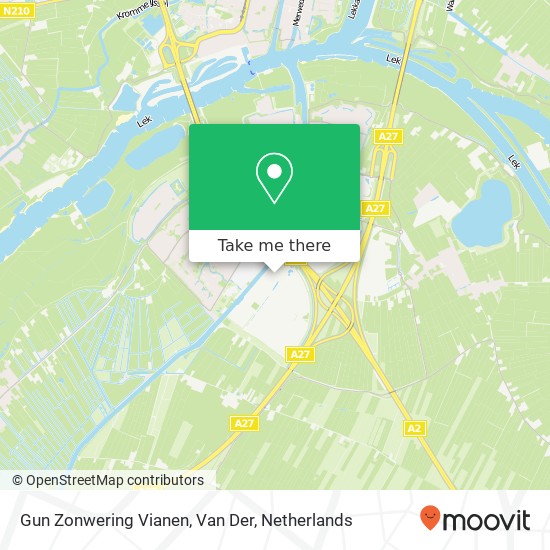 Gun Zonwering Vianen, Van Der map