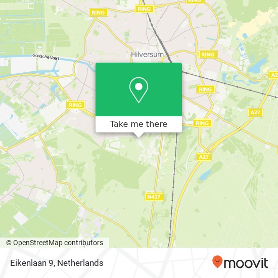 Eikenlaan 9, 1213 SG Hilversum map