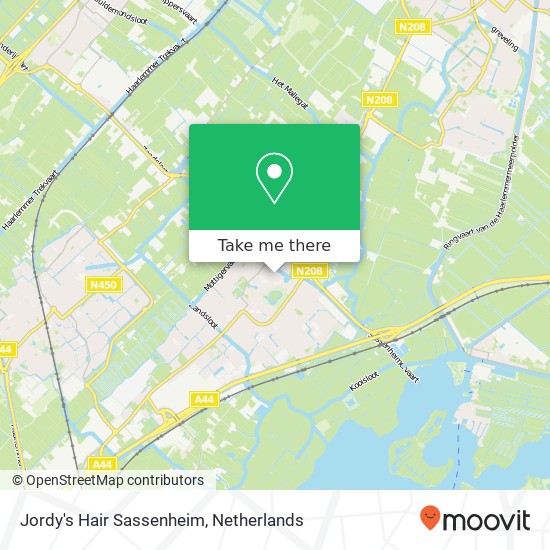 Jordy's Hair Sassenheim, Hoofdstraat 276 map