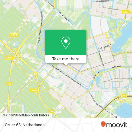 Ortler 63, 1060 PH Amsterdam Karte