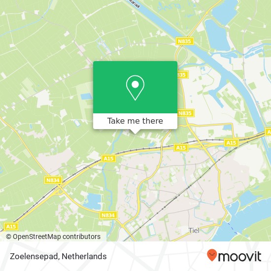 Zoelensepad, 4003 EK Tiel map