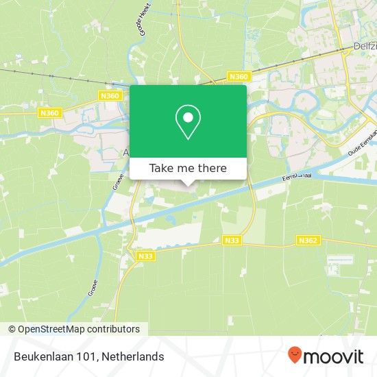 Beukenlaan 101, Beukenlaan 101, 9902 PC Appingedam, Nederland map