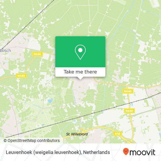 Leuvenhoek (weigelia leuvenhoek), 4741 CR Hoeven map