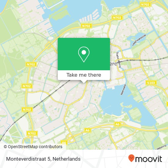 Monteverdistraat 5, Monteverdistraat 5, 1323 AE Almere, Nederland Karte