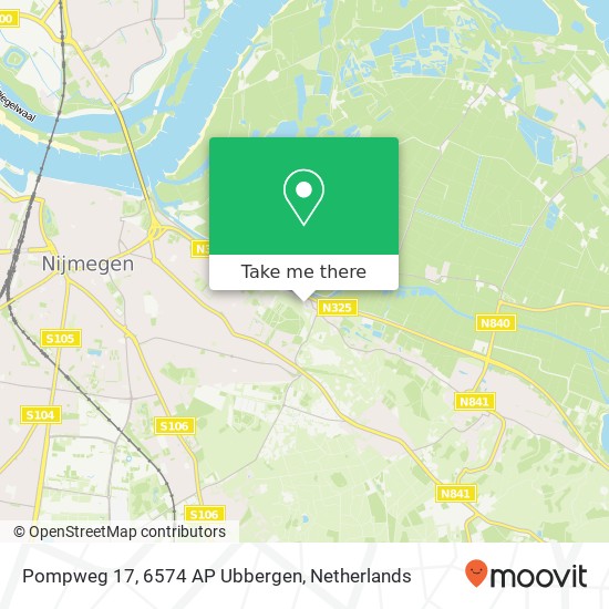 Pompweg 17, 6574 AP Ubbergen Karte