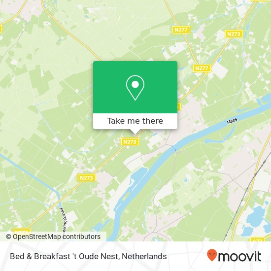 Bed & Breakfast 't Oude Nest, Rijksweg map