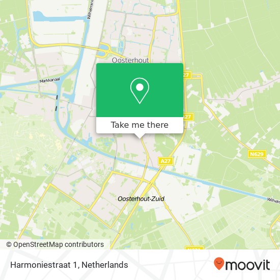 Harmoniestraat 1, 4902 PZ Oosterhout Karte