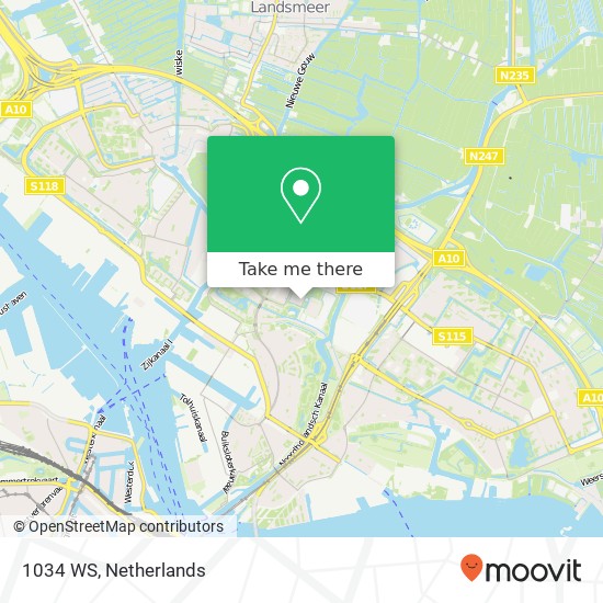 1034 WS, 1034 WS Amsterdam, Nederland map