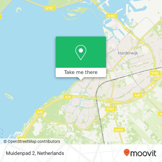 Muidenpad 2, 3844 JM Harderwijk map