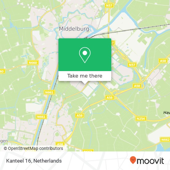 Kanteel 16, 4336 JT Middelburg Karte