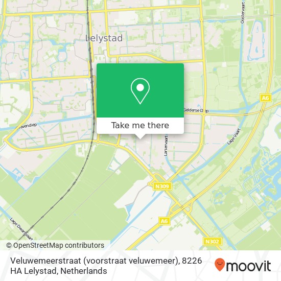 Veluwemeerstraat (voorstraat veluwemeer), 8226 HA Lelystad map