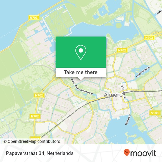 Papaverstraat 34, 1313 HC Almere-Stad map