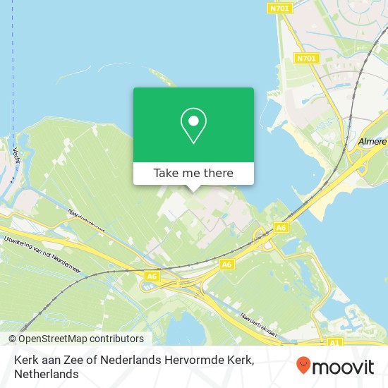 Kerk aan Zee of Nederlands Hervormde Kerk, 1399 Muiderberg Karte