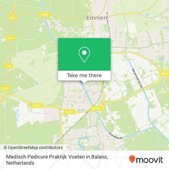 Medisch Pedicure Praktijk Voeten in Balans, Mantingerbrink 146E map