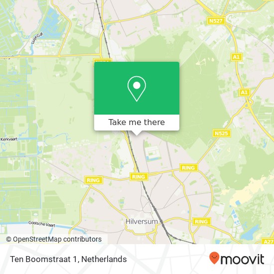 Ten Boomstraat 1, 1222 CV Hilversum Karte