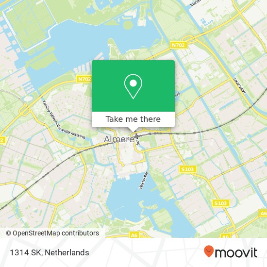 1314 SK, 1314 SK Almere, Nederland map