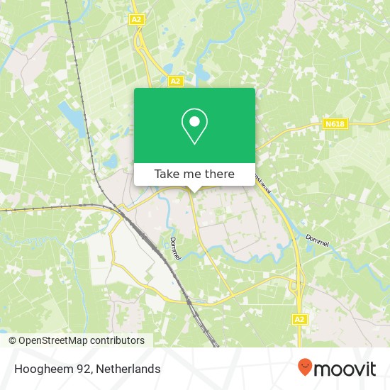 Hoogheem 92, 5283 BB Boxtel map