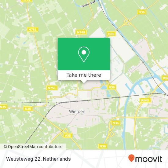 Weusteweg 22, 7641 AG Wierden map