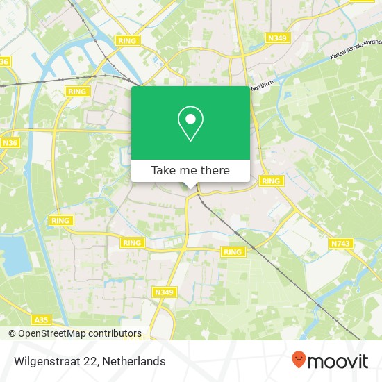 Wilgenstraat 22, 7605 EH Almelo map