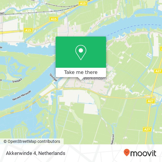 Akkerwinde 4, 4251 JL Werkendam Karte