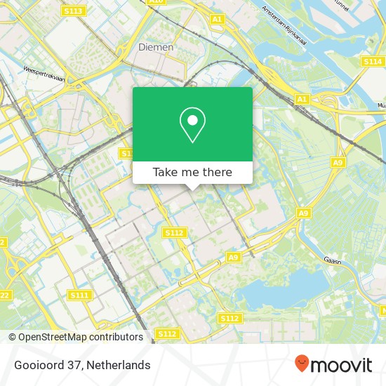 Gooioord 37, 1103 CC Amsterdam Karte